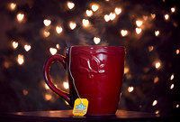 Cozy Hot Tea in front of the Christmas tree