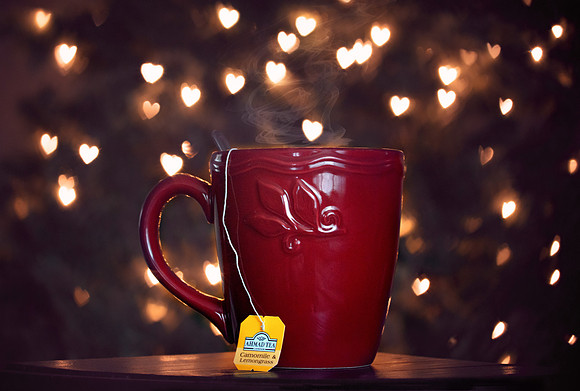 Cozy Hot Tea in front of the Christmas tree